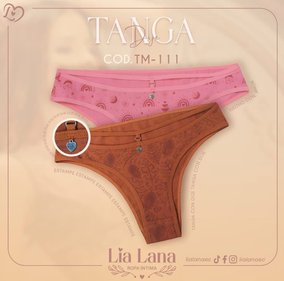 111 Lía Lana Tanga Algodón x3 Unidades