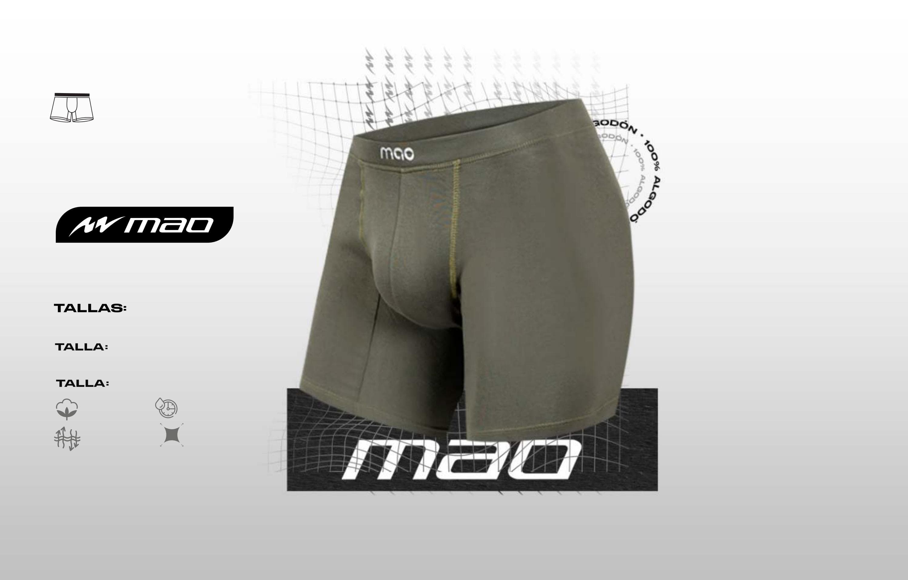 1072 Mao Bóxer Algodón Tallas Plus x 1 Unidad 